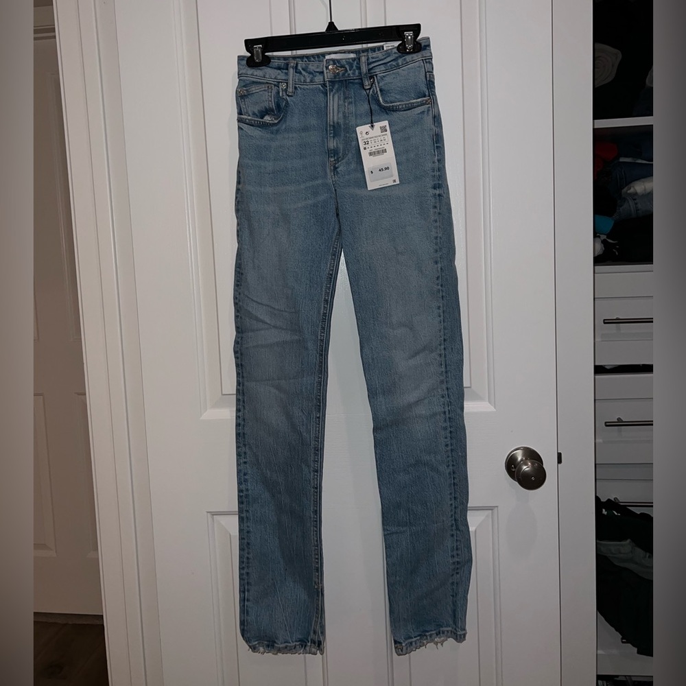 Zara Split slim blue jeans size 32